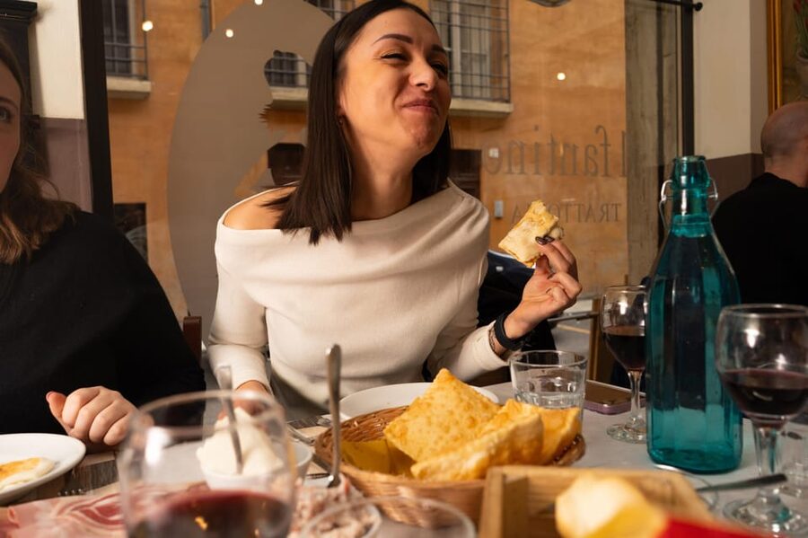 Bologna: Food Tour with Pasta Tasting & Local Specialties - Tigelle and mortadella between meals