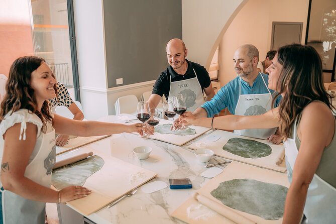 Bologna Original Lasagna and Gelato Class with Aperitif - Sitting down to eat what you made
