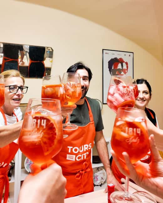 Bologna: Pasta Cooking Class, Ragu, Spritz, Wine & Gelato - Coffee, Montenegro, and gelato with balsamic vinegar