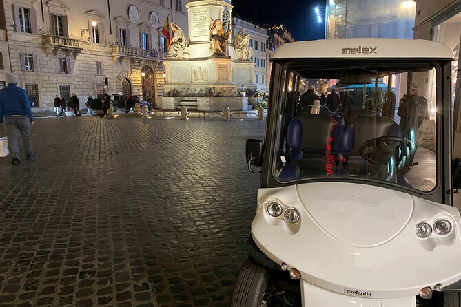 Exclusive Rome - GolfCart Night Tour with Pasta or Pizza & Gelato - Pizza or Roman pasta, followed by coffee