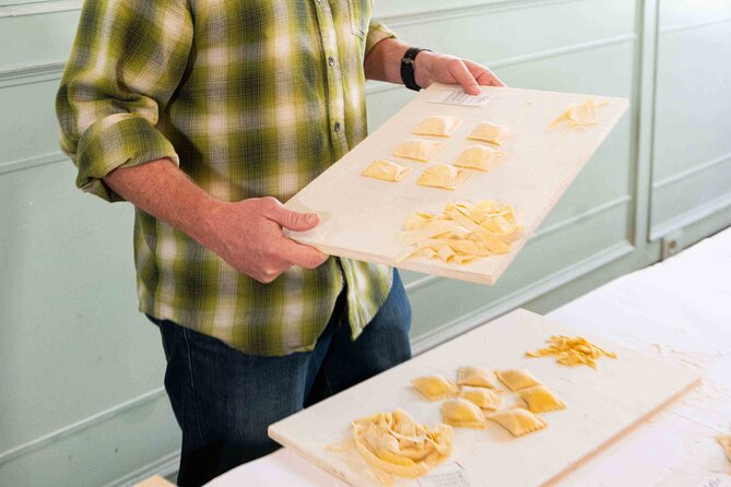 Fettuccine Ravioli and Tiramisu Cooking Class in Rome - From worktable to shared meal