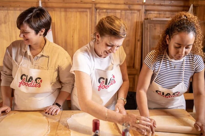 Florence: Pasta & Tiramisu Class with Unlimited Wine - Making pasta dough with only eggs and flour