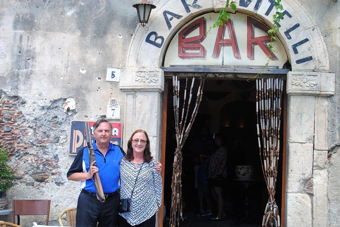 From Catania: Private/Guided Godfather with Appetizer and Pasta - Savoca: the wedding church and Bar Vitelli