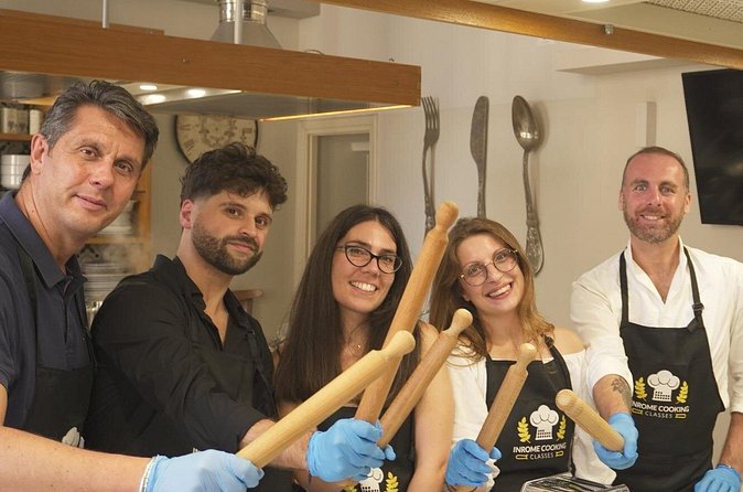 Hands - on Pasta Making and Gelato Class - Starting with Prosecco and Roman antipasti
