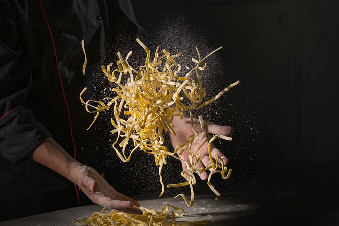 Piedmont Family Home Cooking: Fresh Pasta, Dessert & Wine - Making tajarin from flour and egg yolks