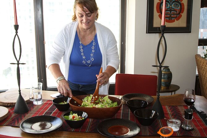 Private Chicago-style deep dish pizza or pasta making class - Sitting down for the meal you helped prepare