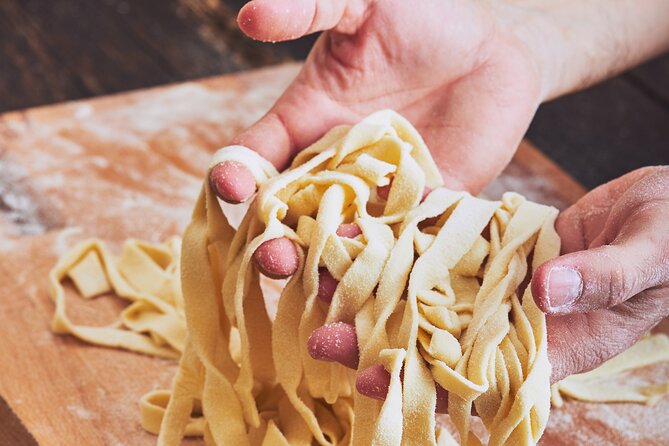 Private Home-Made Pasta Cooking Class in Pisa. - Making pasta one step at a time