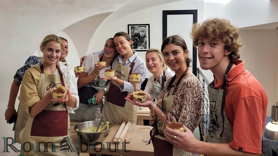 Rome: Traditional Pasta and Tiramisu Cooking Class - Preparing tiramisu while it sets