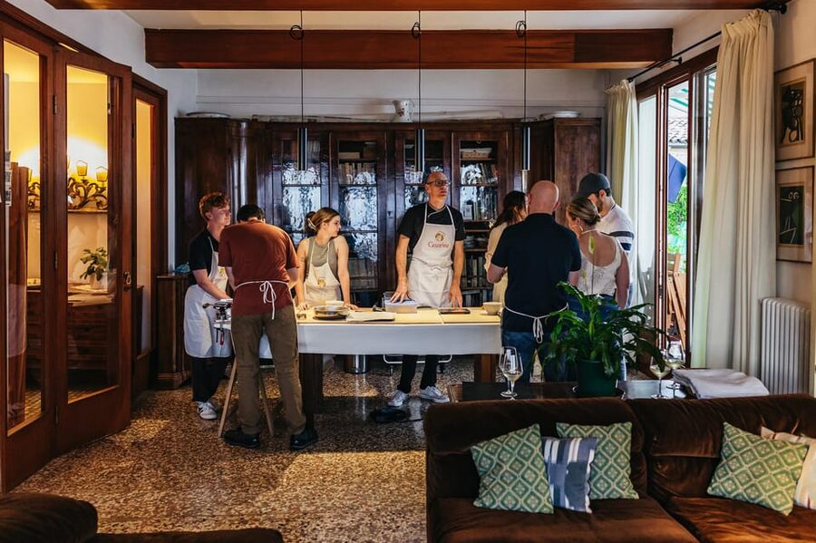 Venice: Pasta and Tiramisu Cooking Class at a Local's Home - Sitting down to eat with your host